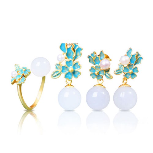 White Jade Pearl Blessing Set White Jade Pearl Blessing Set
