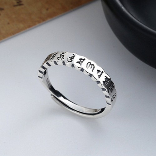 925 Silver Six True Words Wisdom Ring