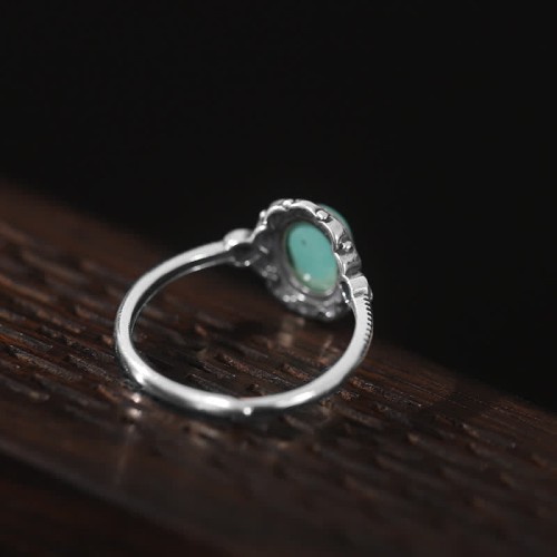 925 Sterling Silver Tibetan Turquoise Protection Ring