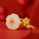 925 Sterling Silver Hetian Jade Plum Blossom Luck Set 925 Sterling Silver Hetian Jade Plum Blossom Luck Set
