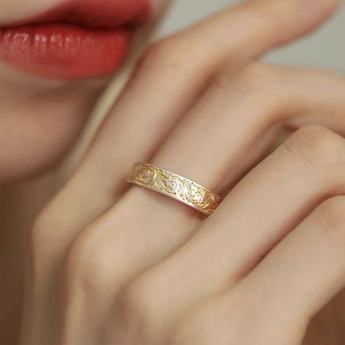 Buddha Stone Gold-Painted Peaceful Ring Buddha Stone Gold-Painted Peaceful Ring