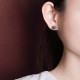 925 Silver Hetian Cyan Jade Luck Earrings Set
