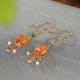 925 Silver Plated Amber Pearl Confidence Ring Set