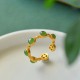 Cyan Jade Healing Adjustable Ring Cyan Jade Healing Adjustable Ring