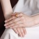 925 Silver Plated Amber Pearl Confidence Ring Set