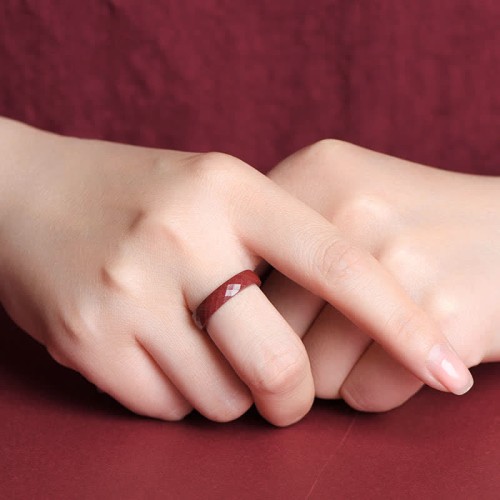 Cinnabar Om Mani Padme Hum Blessing Ring