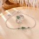 925 Sterling Silver Hetian Cyan Jade Gourd Luck Set 925 Sterling Silver Hetian Cyan Jade Gourd Luck Set