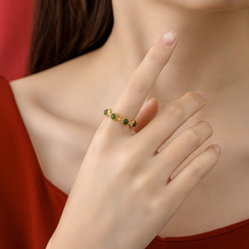 Cyan Jade Healing Adjustable Ring Cyan Jade Healing Adjustable Ring
