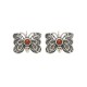 925 Sterling Silver Red Agate Butterfly Set