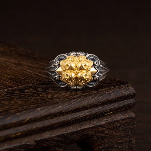 925 Sterling Silver Tibetan Skull Protection Ring 925 Sterling Silver Tibetan Skull Protection Ring