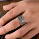 999 Sterling Silver Dragon Carved Protection Ring