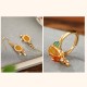 925 Silver Plated Amber Pearl Confidence Ring Set