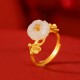 925 Sterling Silver Hetian Jade Plum Blossom Luck Set 925 Sterling Silver Hetian Jade Plum Blossom Luck Set