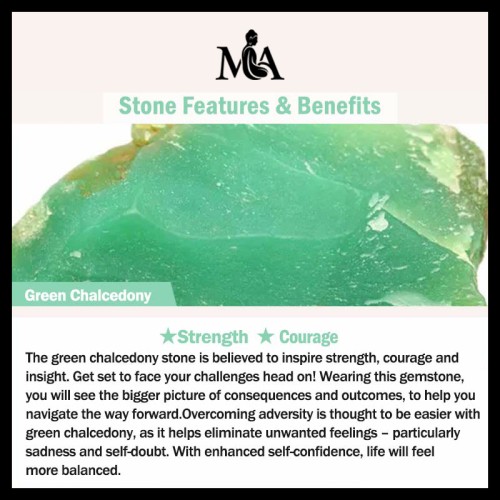 Green Chalcedony Hollow Strength Adjustable Ring