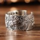 999 Sterling Silver Dragon Carved Protection Ring