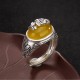 Citrine Lotus Blessing Ring