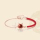 Flash Sale-925 Silver Year of the Dragon Cinnabar Red Agate Ring Set