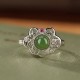 925 Silver Hetian Cyan Jade Luck Earrings Set
