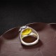 Citrine Lotus Blessing Ring