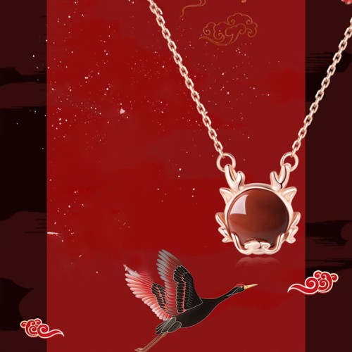 Flash Sale-925 Silver Year of the Dragon Cinnabar Red Agate Ring Set