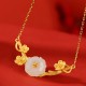 925 Sterling Silver Hetian Jade Plum Blossom Luck Set 925 Sterling Silver Hetian Jade Plum Blossom Luck Set