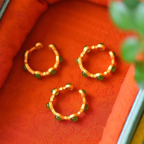 Cyan Jade Healing Adjustable Ring Cyan Jade Healing Adjustable Ring