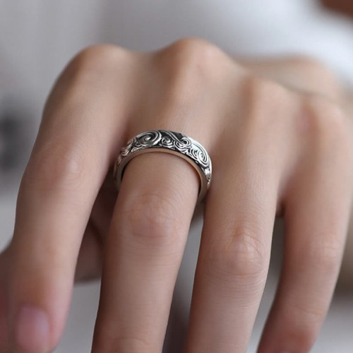 999 Silver Auspicious Clouds Blessing Ring 999 Silver Auspicious Clouds Blessing Ring