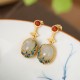 925 Sterling Silver Hetian Jade Vine Luck Set 925 Sterling Silver Hetian Jade Vine Luck Set