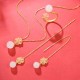 925 Silver Hetian Jade Cherry Blossom Luck Set