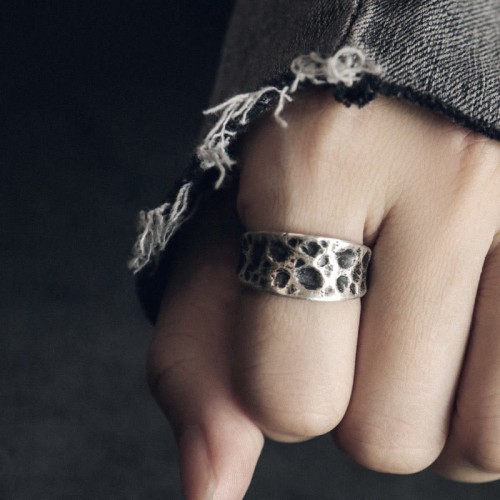 925 Silver Bump Texture Protection Ring