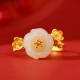 925 Sterling Silver Hetian Jade Plum Blossom Luck Set 925 Sterling Silver Hetian Jade Plum Blossom Luck Set
