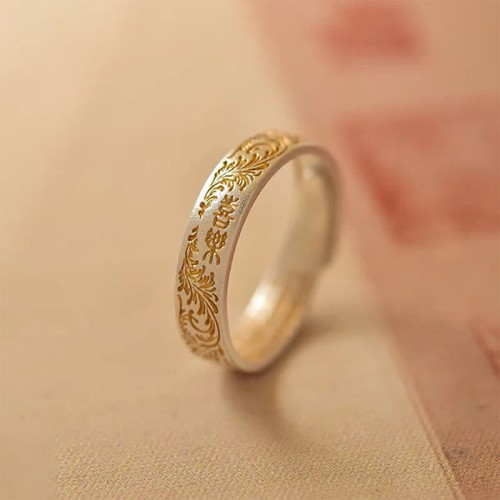Buddha Stone Gold-Painted Peaceful Ring Buddha Stone Gold-Painted Peaceful Ring