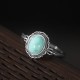 925 Sterling Silver Tibetan Turquoise Protection Ring