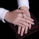 925 Silver Plated Copper White Jade Luck Ring