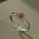 925 Silver Red Agate Logical Thinking Ring