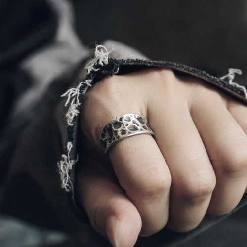 925 Silver Bump Texture Protection Ring