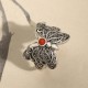 925 Sterling Silver Red Agate Butterfly Set
