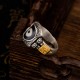 925 Silver Zakiram Goddess Dzi Bead Protection Ring