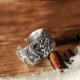 999 Sterling Silver Dragon Carved Protection Ring