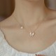 14K Gold-Plated Copper Pearl & Tridacna Butterfly Blessing Set