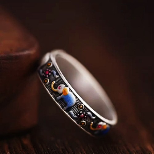 Colorful Elephant Strength Ring Colorful Elephant Strength Ring