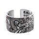999 Sterling Silver Dragon Carved Protection Ring