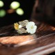 925 Silver Plated Copper White Jade Luck Ring