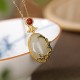 925 Sterling Silver Hetian Jade Vine Luck Set 925 Sterling Silver Hetian Jade Vine Luck Set