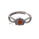 925 Silver Red Agate Logical Thinking Ring