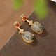 925 Sterling Silver Hetian Jade Vine Luck Set 925 Sterling Silver Hetian Jade Vine Luck Set