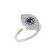 925 Sterling Silver Evil Eye Protection Ring