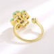 Cat's Eye Four Leaf Clover Zircon Ring