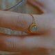 14K Gold Plated Round Jade Luck Ring