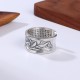 999 Silver Lotus Heart Sutra Protection Ring